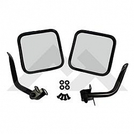 Crown Automotive Exterior Mirror Manual Black Square Set Of 2 - RT30002