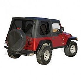 Crown Automotive Soft Top - Black Diamond Standard Top Sailcloth Fabric - RTS20035T