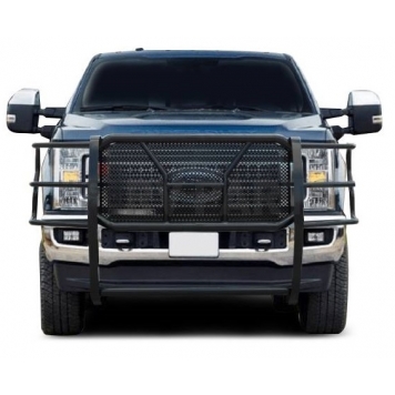 Black Horse Offroad Grille Guard 2-1/4 Inch Black Powder Coated Steel - RUFOF217B-4