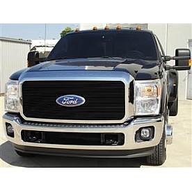 T-Rex Truck Products Grille Insert - Horizontal Bar Rectangular Black Powder Coated Aluminum - 20546B