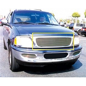 T-Rex Truck Products Grille Insert - Horizontal Bar Rectangular Polished Aluminum - 20560