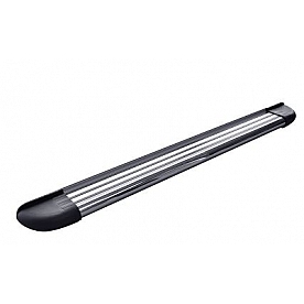 Romik USA Running Board Silver Aluminum Stationary - 21344418