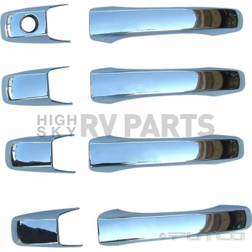 Putco Exterior Door Handle Cover - Silver ABS Plastic Chrome Plated - 402129