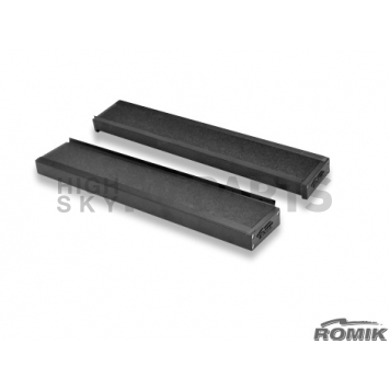 Romik USA Running Board Black Anodized Aluminum Stationary - 92382319-1
