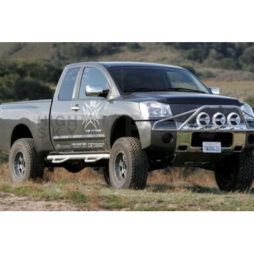 N-Fab Nerf Bar - Truck Wheel to Wheel Black Gloss Powder Coated Steel Round - N04105QC-1