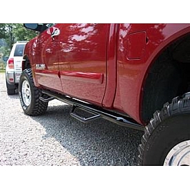 N-Fab Nerf Bar - Truck Wheel to Wheel Black Gloss Powder Coated Steel Round - N0482CC