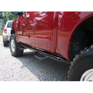 N-Fab Nerf Bar - Truck Wheel to Wheel Black Gloss Powder Coated Steel Round - N0482CC