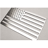American Car Craft Emblem - American Flag  Stainless Steel - 142025