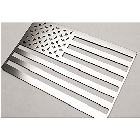 American Car Craft Emblem - American Flag  Stainless Steel - 142025