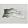 American Car Craft Emblem - Flowing American Flag Thin Green Line Stainless Steel - 142049