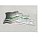 American Car Craft Emblem - Flowing American Flag Thin Green Line Stainless Steel - 142057