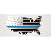 American Car Craft Emblem - USA Map Silver Stainless Steel - 142058