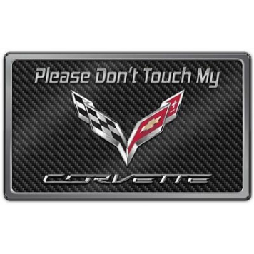 American Car Craft Emblem - Corvette Black Carbon Fiber Stainless Steel - 171003BLK