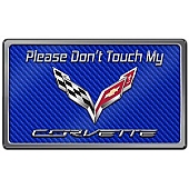 American Car Craft Emblem - Corvette Blue Carbon Fiber Stainless Steel - 171003BLU