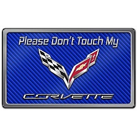 American Car Craft Emblem - Corvette Blue Carbon Fiber Stainless Steel - 171003BLU