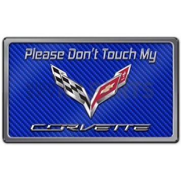 American Car Craft Emblem - Corvette Blue Carbon Fiber Stainless Steel - 171003BLU