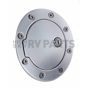 All Sales Fuel Door - Round Aluminum - 6057PL