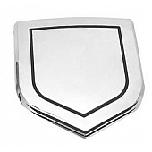 All Sales Emblem - Dodge Shield Step Style Silver With Black Center Aluminum - 40503