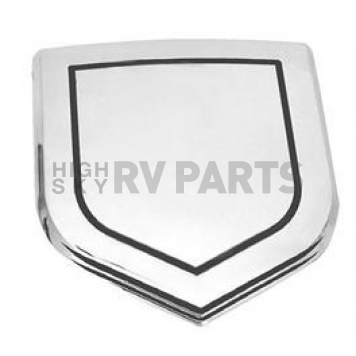 All Sales Emblem - Dodge Shield Step Style Silver With Black Center Aluminum - 40503