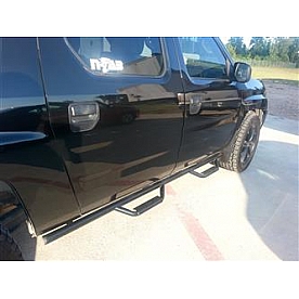 N-Fab Nerf Bar - Truck Wheel to Wheel Black Gloss Powder Coated Steel Round - H0581CC