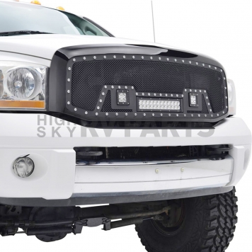 Paramount Automotive Grille - Powder Coated Black Stainless Steel - 480812-4