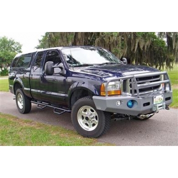 N-Fab Nerf Bar - Truck Wheel to Wheel Black Matte Textured Powder Coated Steel Round - F9984QCTX