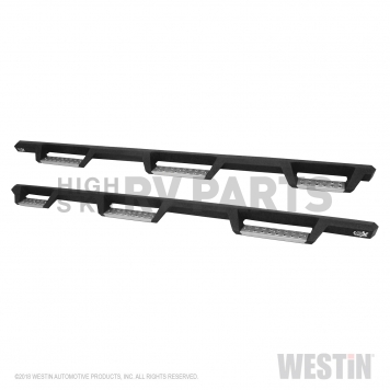 Westin Automotive Nerf Bar - Truck Wheel to Wheel Black Powder Coated With Polished Diamond Plate Step Pads On Drop Down Steps Steel Square - 565340252-1