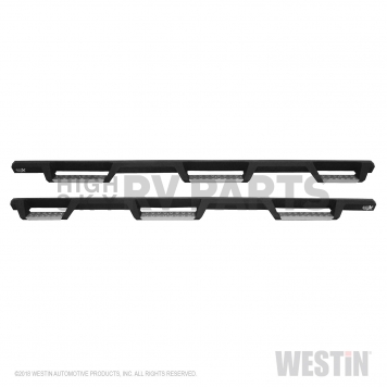 Westin Automotive Nerf Bar - Truck Wheel to Wheel Black Powder Coated With Polished Diamond Plate Step Pads On Drop Down Steps Steel Square - 565340252-2