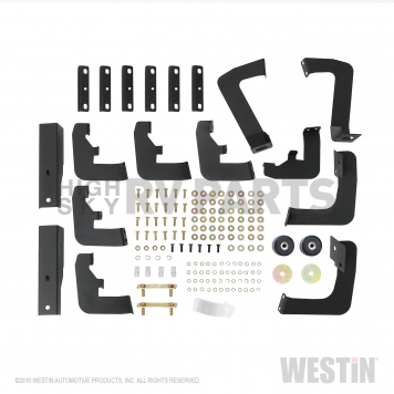 Westin Automotive Nerf Bar - Truck Wheel to Wheel Black Powder Coated With Polished Diamond Plate Step Pads On Drop Down Steps Steel Square - 565340252-4