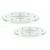 All Sales Emblem - Ford Oval Step Style Ball Milled With Rivets Silver Aluminum - 57506