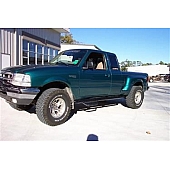 N-Fab Nerf Bar - Truck Wheel to Wheel Black Matte Textured Powder Coated Steel Round - F9865QCTX