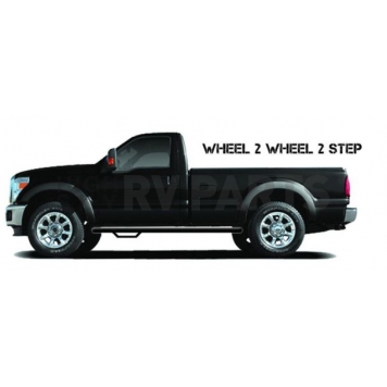 N-Fab Nerf Bar - Truck Wheel to Wheel Black Gloss Powder Coated Steel Round - F1777RC-1