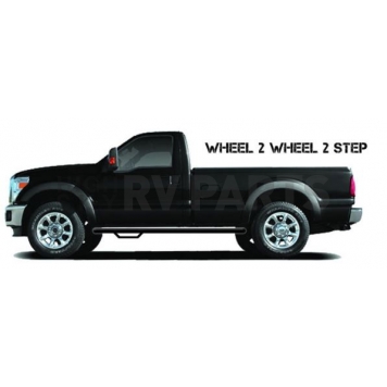 N-Fab Nerf Bar - Truck Wheel to Wheel Black Matte Textured Powder Coated Steel Round - F1777RCTX-1
