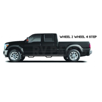 N-Fab Nerf Bar - Truck Wheel to Wheel Black Gloss Powder Coated Steel Round - F17110QC-1