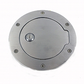 All Sales Fuel Door - Round Aluminum - 6051L