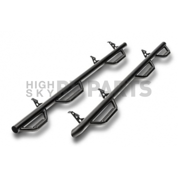 N-Fab Nerf Bar - Truck Wheel to Wheel Black Matte Textured Powder Coated Steel Round - F17110QC6T