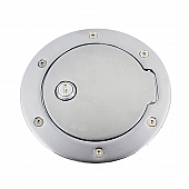 All Sales Fuel Door - Round Aluminum - 6051PL
