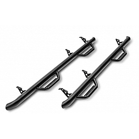 N-Fab Nerf Bar - Truck Wheel to Wheel Black Matte Textured Powder Coated Steel Round - F1577RC4TX
