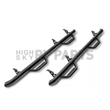 N-Fab Nerf Bar - Truck Wheel to Wheel Black Matte Textured Powder Coated Steel Round - F1577RC4TX