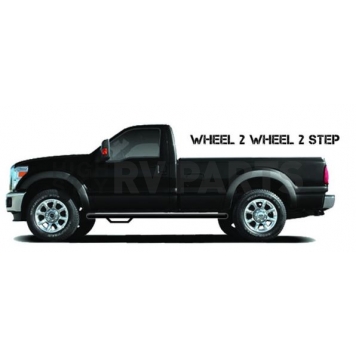 N-Fab Nerf Bar - Truck Wheel to Wheel Black Matte Textured Powder Coated Steel Round - F1577RCTX