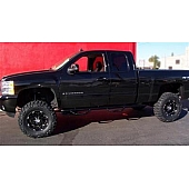 N-Fab Nerf Bar - Truck Wheel to Wheel Black Matte Textured Powder Coated Steel Round - C1189QCTX