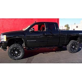 N-Fab Nerf Bar - Truck Wheel to Wheel Black Matte Textured Powder Coated Steel Round - C1189QCTX