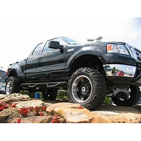 N-Fab Nerf Bar - Truck Wheel to Wheel Black Matte Textured Powder Coated Steel Round - F0489QCTX