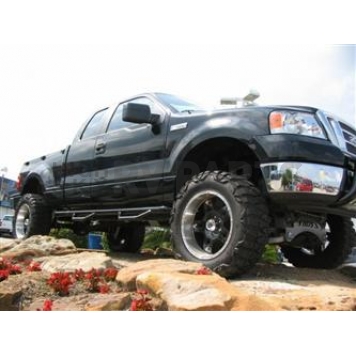 N-Fab Nerf Bar - Truck Wheel to Wheel Black Matte Textured Powder Coated Steel Round - F0489QCTX