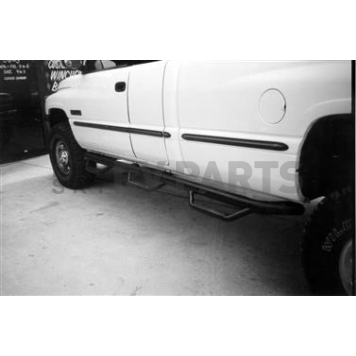 N-Fab Nerf Bar - Truck Wheel to Wheel Black Gloss Powder Coated Steel Round - D97100QC6