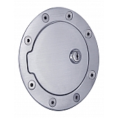 All Sales Fuel Door - Round Aluminum - 6043L