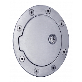 All Sales Fuel Door - Round Aluminum - 6043L