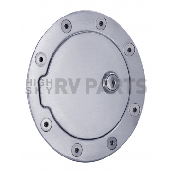 All Sales Fuel Door - Round Aluminum - 6043L