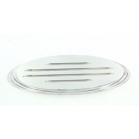 All Sales Emblem - Ford Oval Step Style Ball Milled Silver Aluminum - 50901