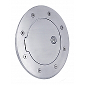 All Sales Fuel Door - Round Aluminum - 6092L
